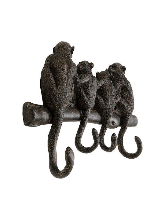 Kare Design Agățătoare De Perete Metalică Maro 38x21.5x5.5cm