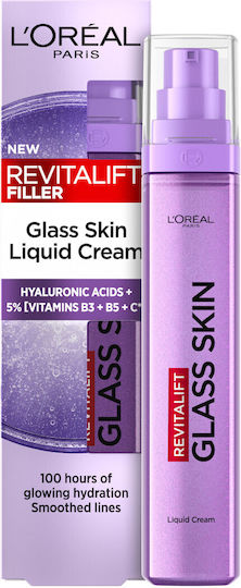L'Oreal Paris Revitalift Filler Glass Skin Liquid Moisturizing Face Cream with Hyaluronic Acid 50ml