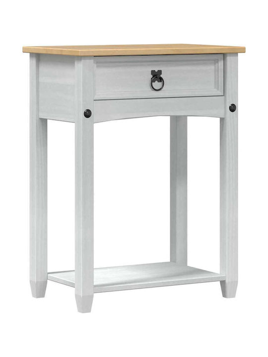 Console Table Solid Wood White L55xW35xH73cm