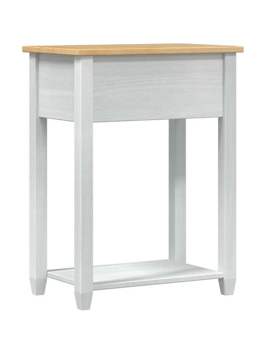 Console Table Solid Wood White L55xW35xH73cm