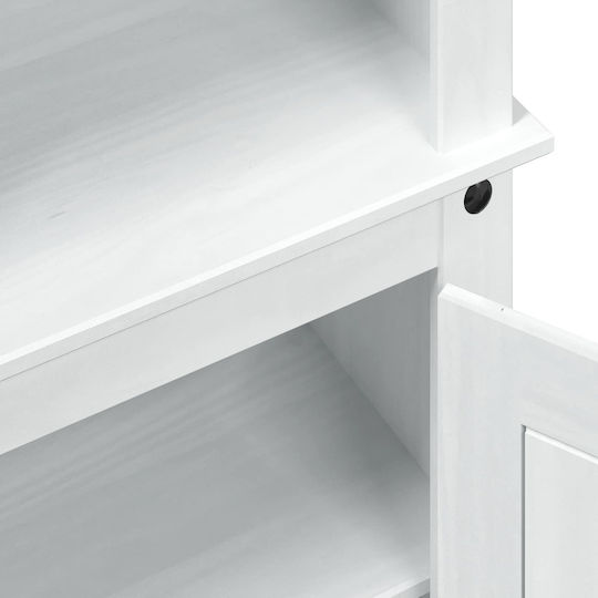 Highboard Επιδαπέδια Βιτρίνα από Μασίφ Ξύλο με Τζάμι Λευκό 74x38x170cm 42024950 Highboard Επιδαπέδια Βιτρίνα από Μασίφ Ξύλο με Τζάμι Λευκό 74x38x170cm 42024950