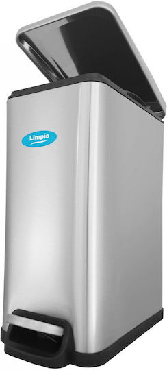 Limpio Limpio Mülleimer aus Inox mit Pedal Silber 10lt