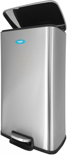 Limpio Limpio Mülleimer aus Inox mit Pedal Silbern 30lt