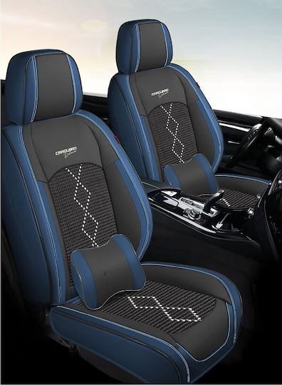 CarGuard Σετ Πλατοκαθίσματα Αυτοκινήτου 5τμχ Δερματίνη Μαύρα