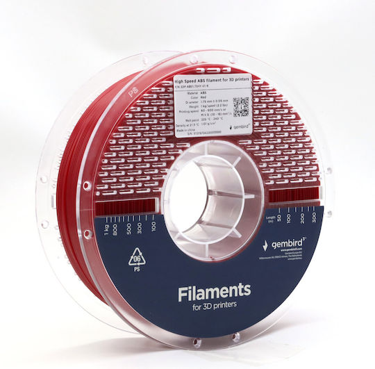 Gembird ABS 3D Printer Filament 1.75mm Red 1kg