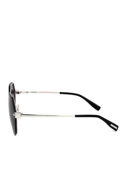 Trussardi Unisex Γυαλιά Ηλίου με Μαύρο Σκελετό και Μαύρο Φακό STR454F 0579