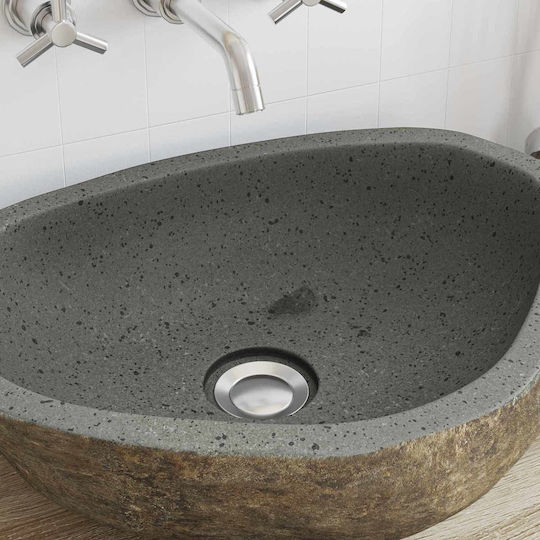 vidaXL Επικαθήμενος Νιπτήρας Πορσελάνης 52x40x15cm Ανοιχτό Γκρι vidaXL Επικαθήμενος Νιπτήρας Πορσελάνης 52x40x15cm Ανοιχτό Γκρι