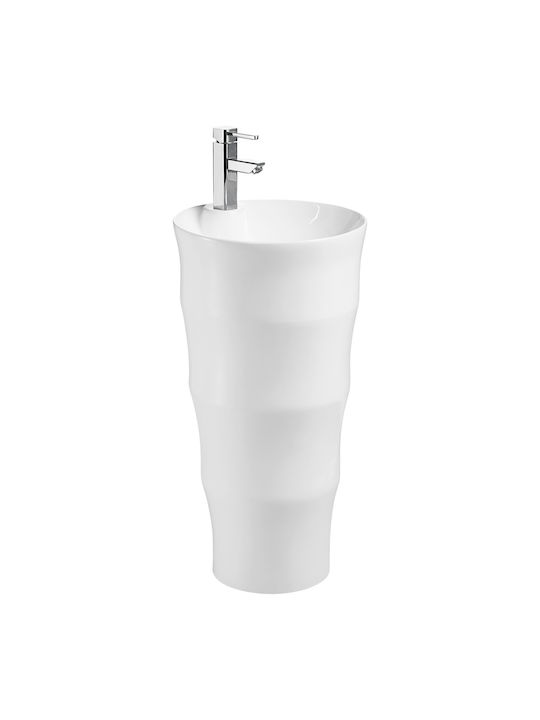Vinci Curve Slim Νιπτήρας Δαπέδου Πορσελάνης 42x42cm Λευκός
