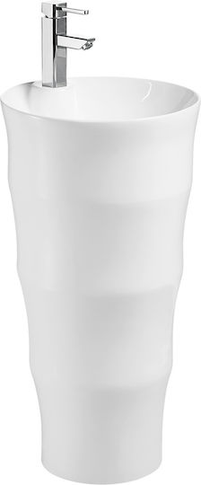 Vinci Curve Slim Νιπτήρας Δαπέδου Πορσελάνης 42x42cm Λευκός