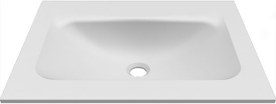 Elleci Επικαθήμενος Νιπτήρας Πορσελάνης 60.5x46.5x12cm White