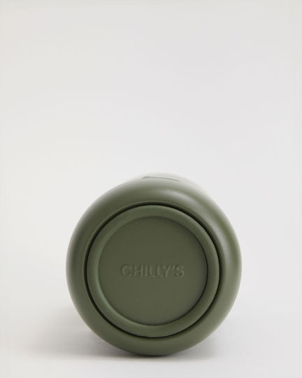Chilly's Series 3 Sticlă Termos Oțel Inoxidabil Fără BPA 500ml Verde Cargo Cu Mâner