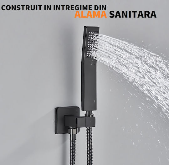 Mexen Eingebaute Wasserhähne Set Mischbatterie, Mundstück, Telefon und Brausegarnitur für Dusche