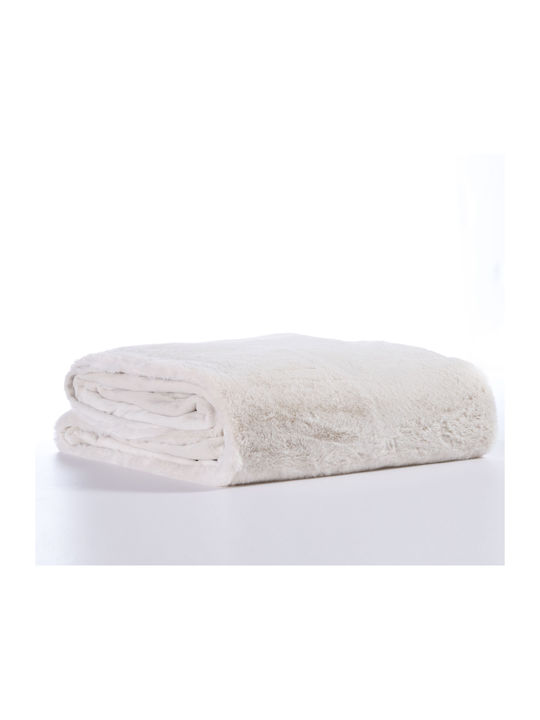 Nef-Nef Homeware Warmer Furry Blanket Super Double 240x220cm Ecru
