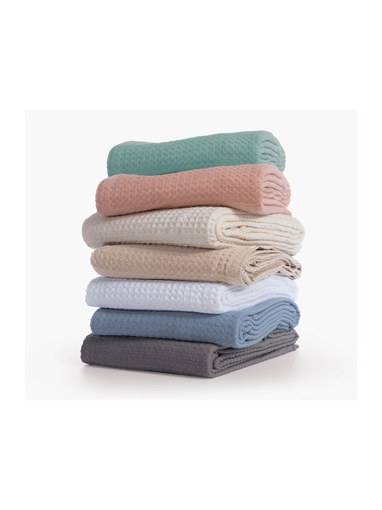 Nef-Nef Homeware New Golf Pique Blanket Double Bed 220x240cm Beige