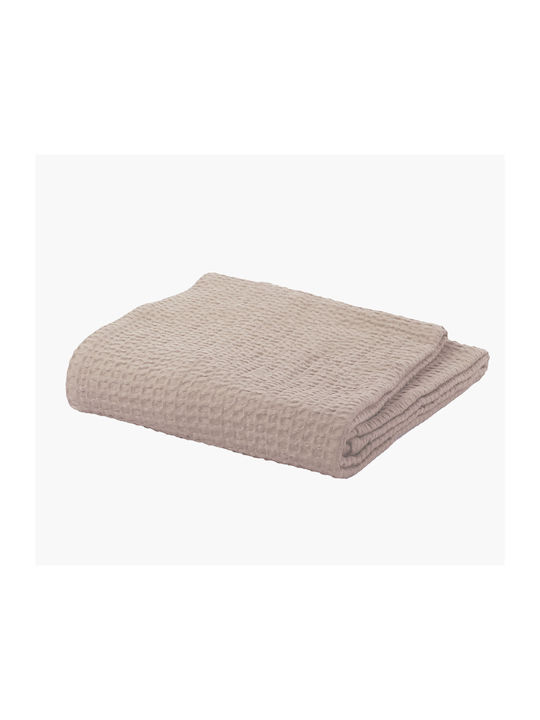 Nef-Nef Homeware New Golf Pique Blanket Double Bed 220x240cm Beige
