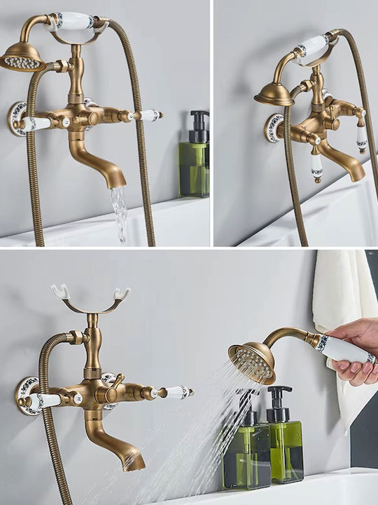 Retro Mixing Bathtub Faucet Complete Set Bronze