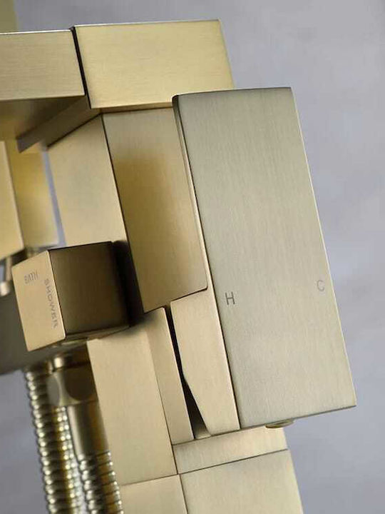 Mischbatterie für Badewanne Komplettes Set Gold