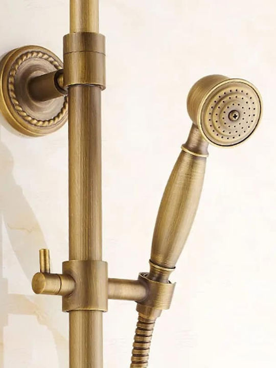 Coloană De Duș Cu Mixer De Cadă Aurie Reglabilă