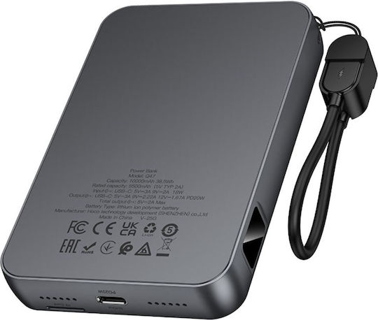 Hoco Q47 Power Bank 10000mAh 20W με Θύρα USB-A και Θύρα USB-C Power Delivery Μαύρο