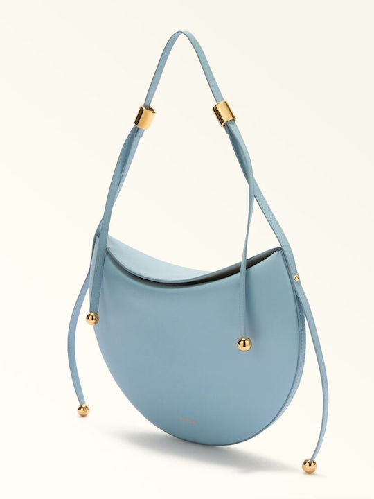 Leather Women's Light Blue Shoulder Bag