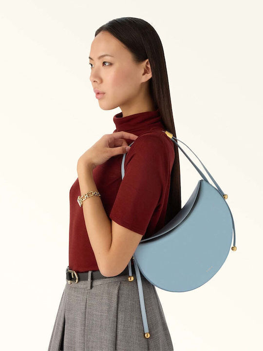 Leather Women's Light Blue Shoulder Bag