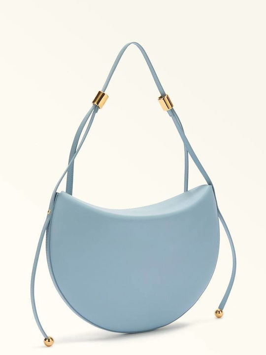 Leather Women's Light Blue Shoulder Bag