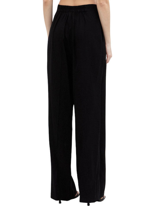 Women's High Rise Pantaloons with Rubber Band Black