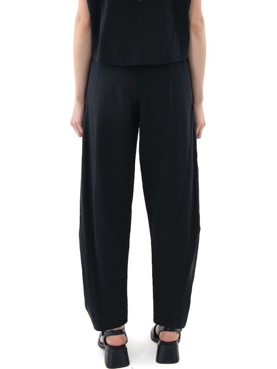 Moutaki Women's Fabric Trousers with Rubber Band Black