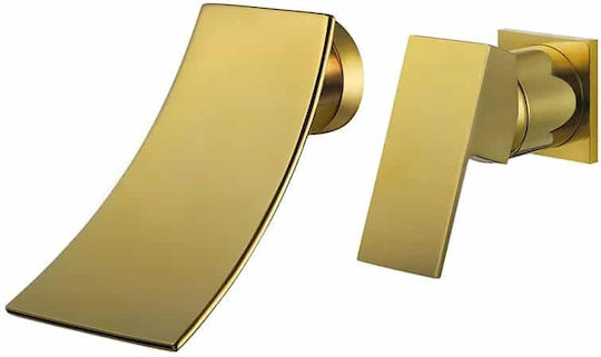 Σετ Μίκτης & Στόμιο Εντοιχισμού για Νιπτήρα Χρυσό