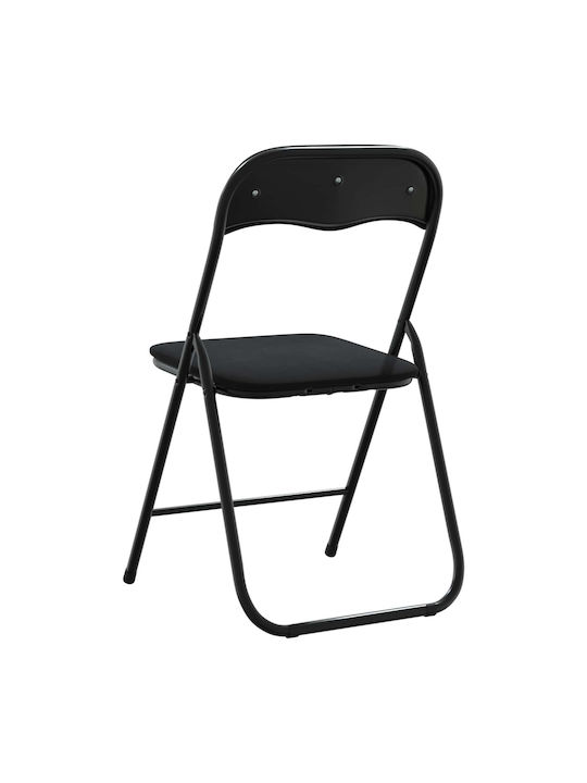 Velvet Foldable Dining Chairs Black 2 Pieces 48x44x78cm