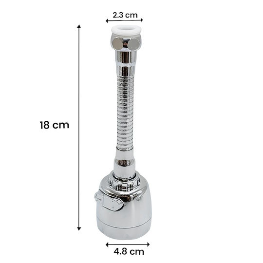 Avizar Water Diffuser Moldable Tap Filter Adjustable Spray Chrome Finish Silver