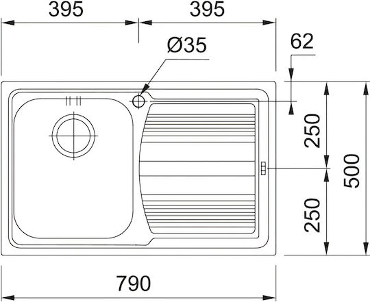 Franke Llx 611-79 Ένθετος Inox Μ50xΠ79cm Γκρι Franke Llx 611-79 Ένθετος Inox Μ50xΠ79cm Γκρι