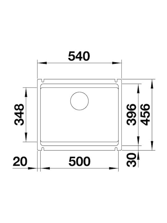 Blanco 500-u Υποκαθήμενος Νεροχύτης Inox Μ54xΠ45.6cm Λευκός