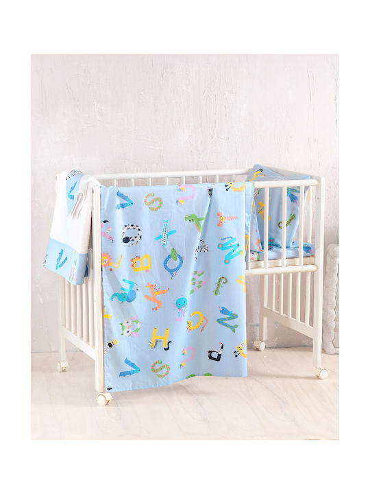 Rythmos Rythmos Baby Bettlaken Für Krippe Baumwolle Blau 120x160cm 3 Stück