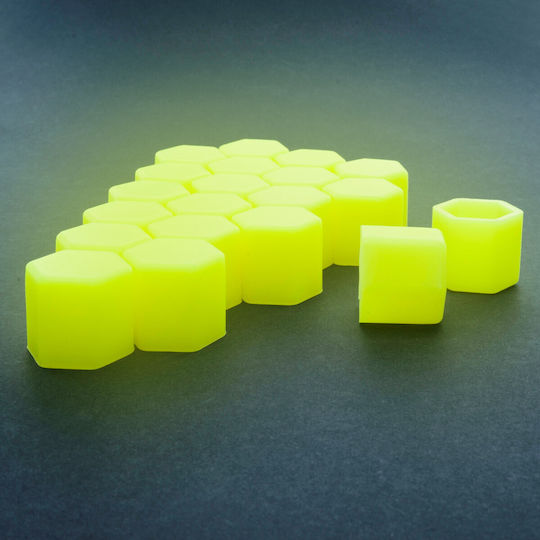 17 Mm Yellow Screw Caps 20 Pcs Set Installation Protection Wheels