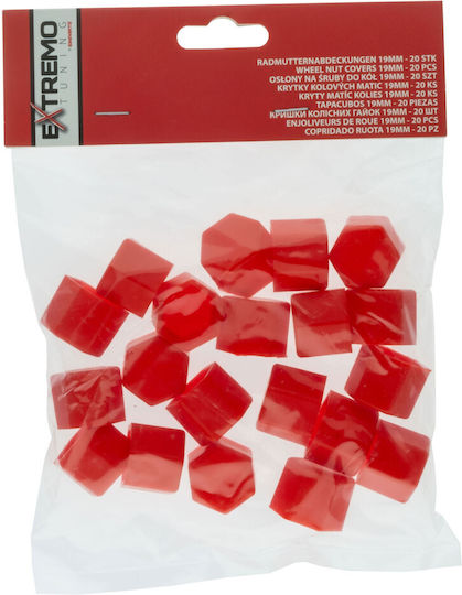 Extremo Tuning 19 Mm Red Bolt Caps 20 Pcs Installation Wheels