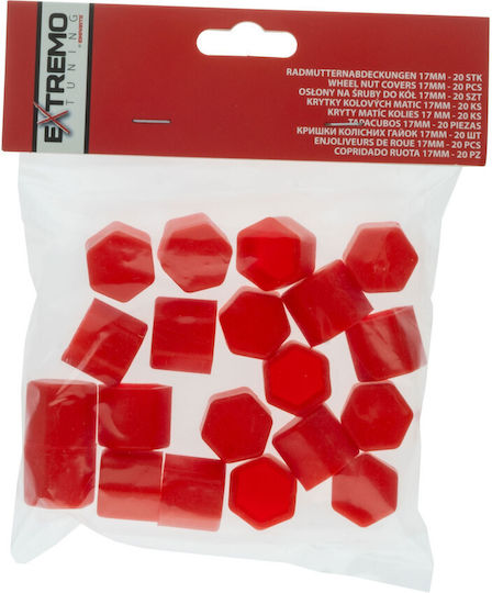Extremo Tuning 17 Mm Red Bolt Caps 20 Pcs Easy Installation