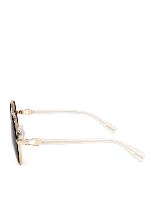 Trussardi Woman Sunglasses with Gold Frame and Purple Lens STR456F 300
