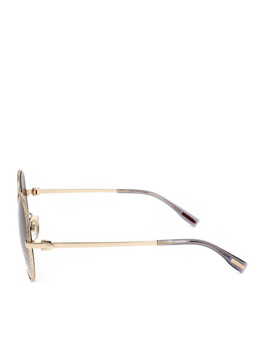Trussardi Woman Sunglasses with Gold Frame and Gray Lens STR400F 300X