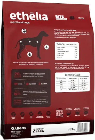 Ethelia Sensitive for Adult & Puppies 12kg Ξηρά Τροφή για Ενήλικους Σκύλους με Χοιρινό