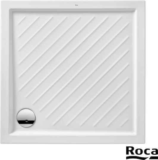 Roca Square Porcelain Shower White Roma 90x90x5.5cm
