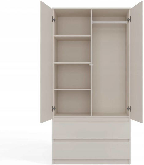 Double Door Wardrobe Kashmir 90x50x180cm