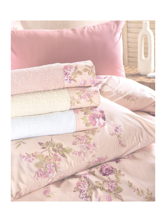 Rythmos Rythmos Baumwoll Bettbezug Set 160x250cm Einzel mit Kissenbezug Springtime Rosa