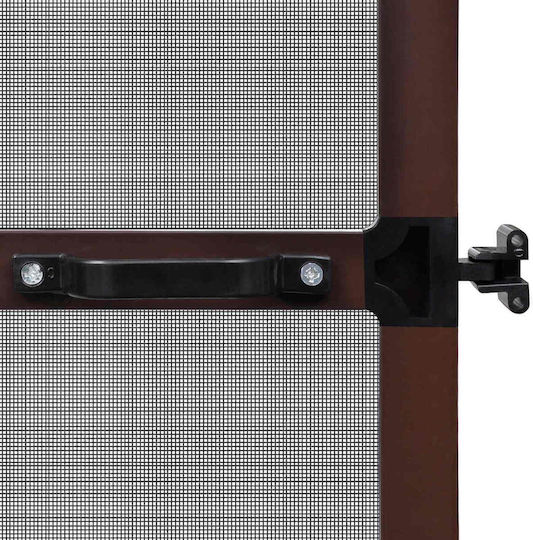 vidaXL Hinged Brown Door Mosquito Net
