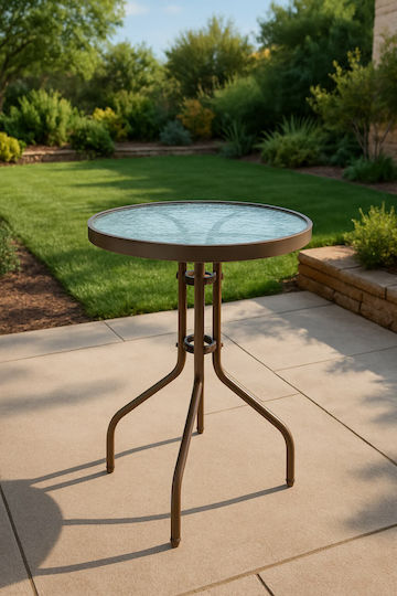 Table Wrought Iron Weston 60x60x70cm Brown Table Wrought Iron Weston 60x60x70cm Brown