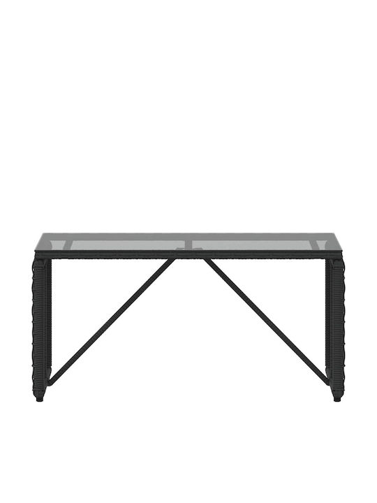 Sitting Room Table for Small Outdoor Spaces Rattan Black 80x40x40cm