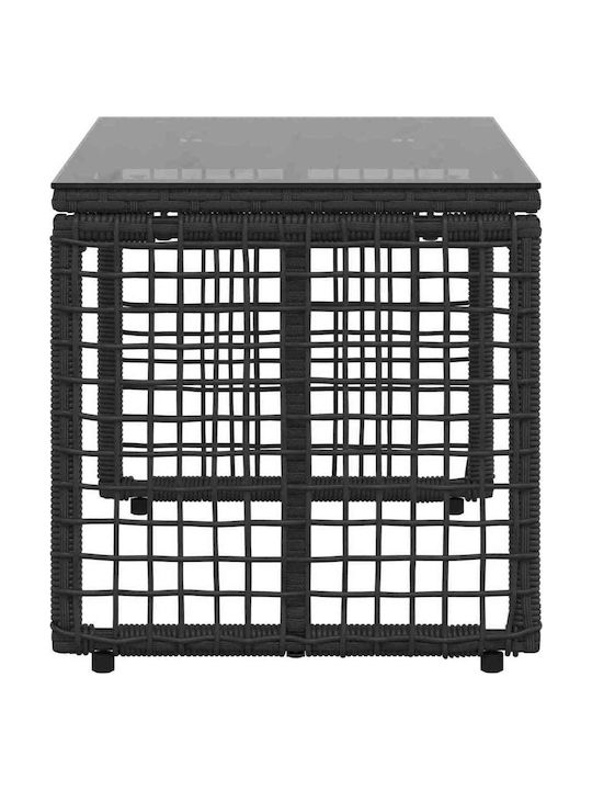 Sitting Room Table for Small Outdoor Spaces Rattan Black 80x40x40cm