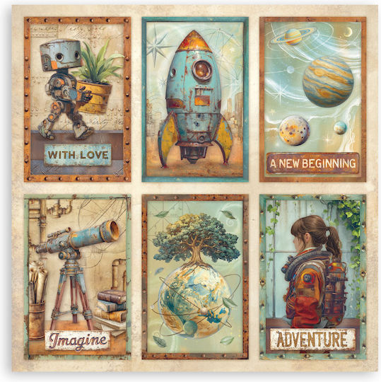 Χαρτιά Scrapbooking 22τεμ Μονής Όψης 20.3×20.3cm Stamperia A New Beginning