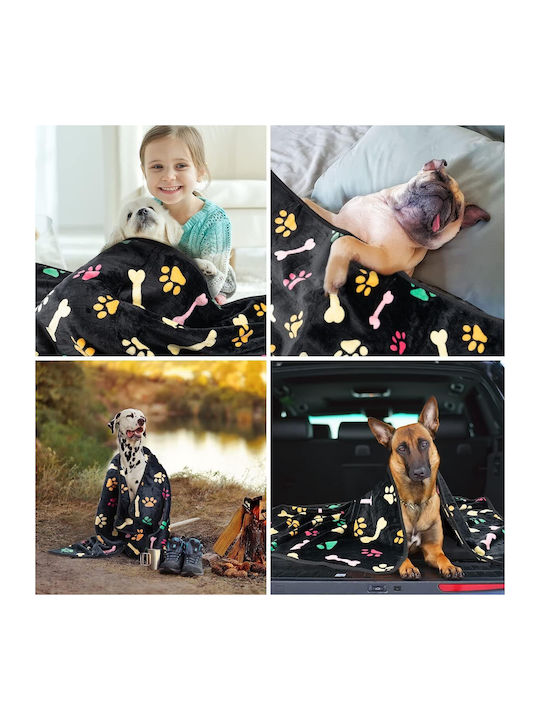 Fleece Blanket Dog Cat Black Bon Paw Medium 52x76cm