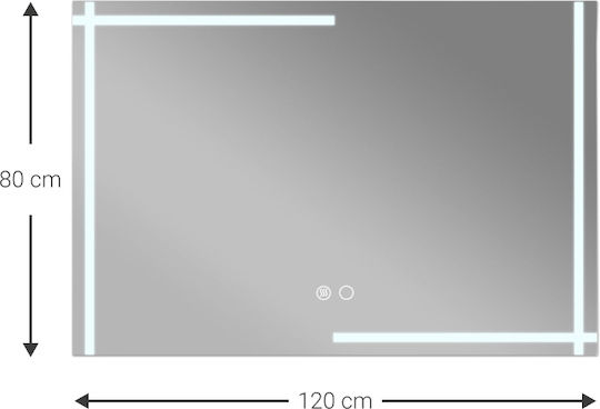 Polihome Wandspiegel Ganzkörper mit Rahmen 120x80cm